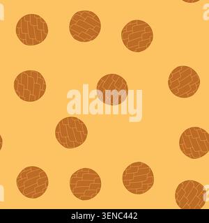 pattern circle ornament with traditional overlapping geometric pattern in warm brown and orange tones, creating textured, seamless decorative tile ide Stock Vector