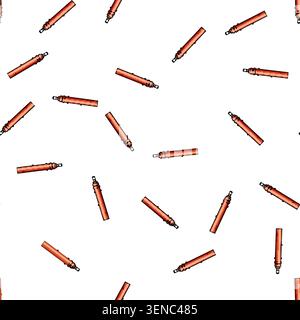 pattern Industrial hydraulic cylinder serving as a powerful mechanical actuator for generating linear force and motion in heavy machinery and various Stock Vector