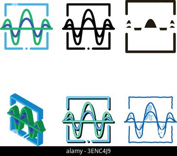 Sound Wave Diagnostics Voice looks Control Icon Vector Thin Line. Contour Stock Vector