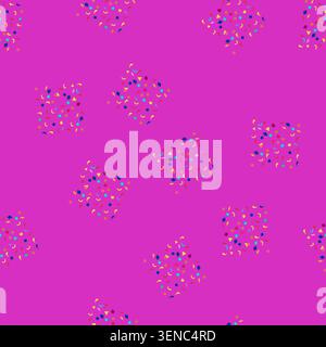 seamless pattern Bright, multi colored geometric confetti scattering across a clean white background, creating a dynamic, festive pattern perfect for Stock Vector