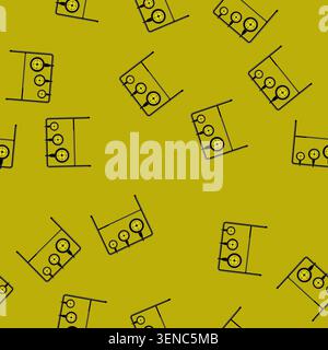 seamless pattern black shooting target cartoon. silhouette aim, range gun black shooting target sign vector Stock Vector