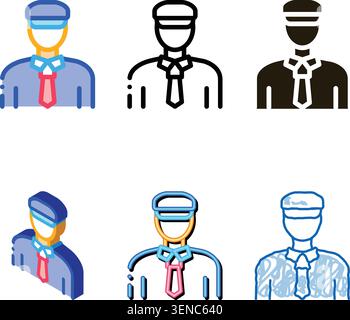 Custom Police Man Icon Vector. Outline clean Custom Police Man Sign. Isolated Contour Symbol Stock Vector