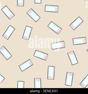 pattern modern interactive smartboard cartoon. wall education, information kiosk, mall mockup modern interactive smartboard sign. seamless vector illu Stock Vector
