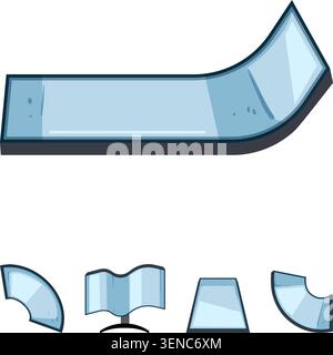 Flexible screen technology morphing into adaptable, bendable and transparent display panels, illustrating futuristic customizable interfaces and digit Stock Vector