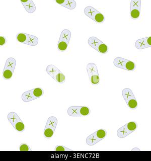 pattern graphic user interface element displaying an active green toggle switch on the left side, representing engaged functionality or an enabled set Stock Vector