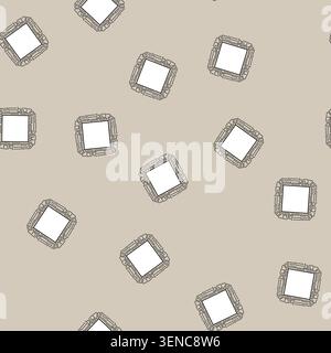 seamless pattern circuitry microchip frame cartoon. nanotechnology fabrication, lithography wafer, substrate photolithography circuitry microchip fram Stock Vector