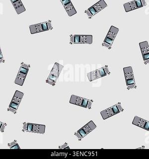 seamless pattern record dictaphone cartoon. journalist sound, audio voice record dictaphone sign vector Stock Vector