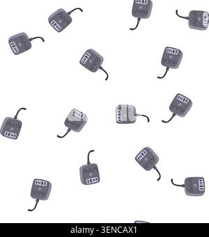 pattern dock multi device charging station cartoon. hub power, usb portable, stand technology dock multi device charging station sign. seamless symbol Stock Vector