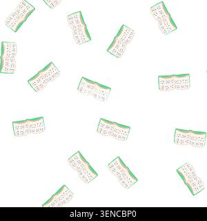 pattern inclusion braille textbook cartoon. embossing transcription, dot system, language format inclusion braille textbook sign. seamless symbol vect Stock Vector