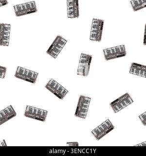 pattern instrument synthesizer audio cartoon. instrument synthesizer audio sign vector Stock Vector