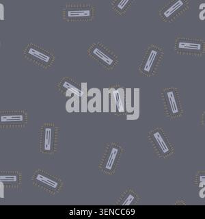 pattern device microchip cartoon. memory transistor, nanotechnology electronics, innovation digital device microchip sign. seamless vector illustratio Stock Vector