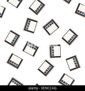 pattern service garage door cartoon. insulation keypad, security automation, tracks rollers service garage door sign vector Stock Vector
