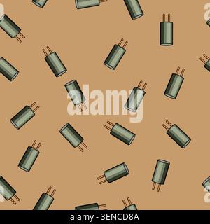 seamless pattern jug microchip cartoon. steaming espresso, coffee milk, foam wand jug microchip sign vector Stock Vector