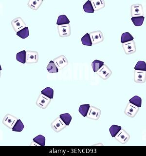 seamless pattern bottle eye drop cartoon. bottle eye drop sign vector Stock Vector