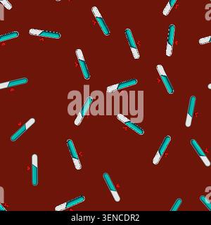 seamless pattern interface health bar cartoon. loading hemeter, 8bit load, arcade progress interface health bar sign vector Stock Vector