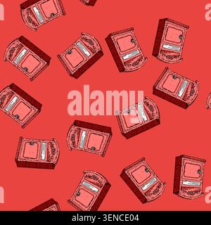 pattern Vintage style mailbox illustrating the concept of postal service, mail delivery, and information exchange, with a classic design for receiving Stock Vector