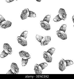 seamless pattern citronella lemongrass hand drawn. grass vector, plant leaf, top illustration citronella lemongrass black sketch illustration Stock Vector