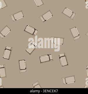 seamless pattern mock desk organizer cartoon. plastic up, card clear, holder blank mock desk organizer sign vector Stock Vector
