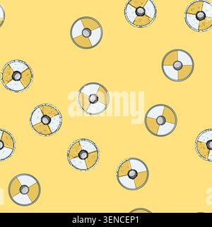 seamless pattern battle viking shield cartoon. defense round, iron historical, replica medieval battle viking shield sign vector Stock Vector