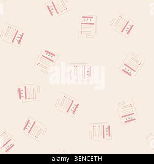 pattern bill tax form cartoon. finance payment, invoice bank, business money bill tax form sign. seamless vector illustration Stock Vector