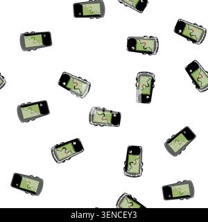 pattern outdoor gandheld gps cartoon. navigator equipment, location positioning, travel digital outdoor gandheld gps sign vector Stock Vector
