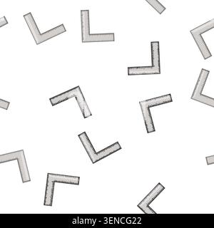 pattern engineer ruler builder cartoon. engineer ruler builder sign vector Stock Vector