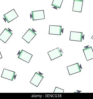 pattern interactive electronic whiteboard cartoon. smartboard board, class office, sketch draw interactive electronic whiteboard sign. seamless symbol Stock Vector