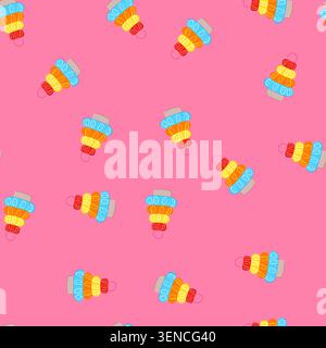 pattern box pyramid toy cartoon. block car, bear preschool, train wood box pyramid toy sign. seamless vector illustration Stock Vector