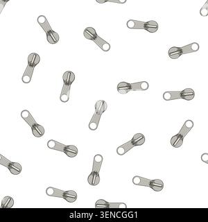 pattern apparel zipper puller cartoon. collection flat, sketch wear, zip teeth apparel zipper puller sign vector Stock Vector