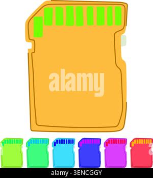 format sd card cartoon. device camera, smartphone tablet, laptop computer format sd card sign vector Stock Vector