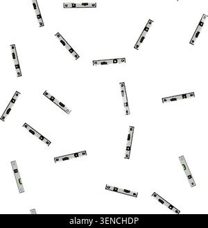 pattern Spirit level depicting an important construction and handyman tool, assisting in determining horizontal and vertical planes for various projec Stock Vector