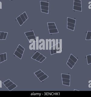 pattern photovoltaic solar panel cartoon. technology sky, field renewable, system ecology photovoltaic solar panel sign. seamless vector illustration Stock Vector