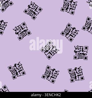 seamless pattern gauges qr code label cartoon. lights display, console interface, style nostalgia gauges qr code label sign vector Stock Vector