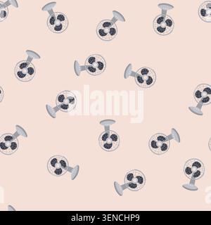 pattern line desk fan cartoon. electric table, stroke office, ventilator items line desk fan sign. seamless vector illustration Stock Vector