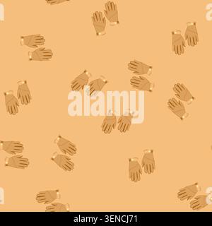 pattern appliance leather gloves cartoon. cordless steel, fast heat, automatic shutoff appliance leather gloves sign. seamless vector illustration Stock Vector