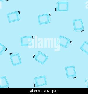 pattern versatile canister plastic cartoon. transparent sealable, foodgrade portable, kitchen organization versatile canister plastic sign. seamless v Stock Vector