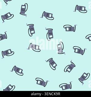 pattern portable handheld device measuring gas levels or air quality, showing a digital screen, interface buttons, and a connected probe for environme Stock Vector