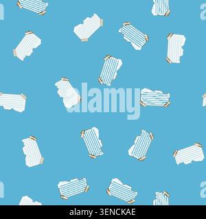 seamless pattern idea pinned torn paper notes cartoon. thought scrap, communication bulletin, board organize idea pinned torn paper notes sign vector Stock Vector