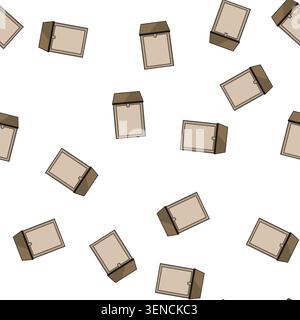 pattern Delivery lockbox providing a secure and convenient solution for contactless parcel reception, ideal for e commerce and home delivery needs, en Stock Vector