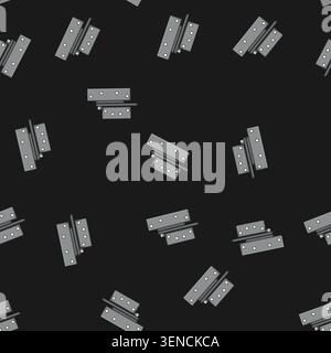 seamless pattern metal door hinge cartoon. wood home, steel object, house silver metal door hinge sign vector Stock Vector