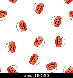 pattern spooky halloween bucket cartoon. scary orange, decoration horror, party basket spooky halloween bucket sign vector Stock Vector