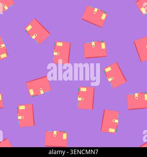 pattern page notebook cartoon. sheet template, notebook cover, binder empty page notebook sign. seamless vector illustration Stock Vector