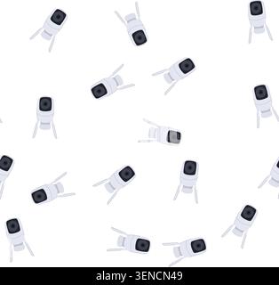 pattern surveillance ip camera cartoon. video cctv, privacy system, technology control surveillance ip camera sign. seamless symbol vector illustratio Stock Vector