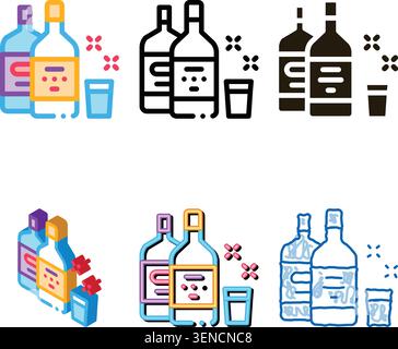 Drink Bottle Cup Icon Vector. Outline Drink Bottle Cup forms Sign. Isolated Contour Symbol Stock Vector