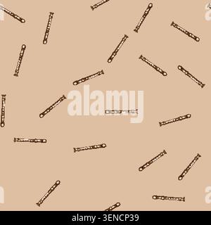 seamless pattern music flute cartoon. instrument woodwind, melody harmony, tone breath music flute sign vector Stock Vector