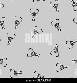 seamless pattern crane claw machine cartoon. toy doll, prize robot, grab arm crane claw machine sign vector Stock Vector