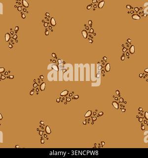 seamless pattern Cookie crumbs scattering creating a messy texture on a white background, representing food waste or leftover treats for a baking, sna Stock Vector
