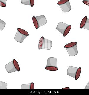 pattern drink capsule coffee cartoon. drink capsule coffee sign vector Stock Vector
