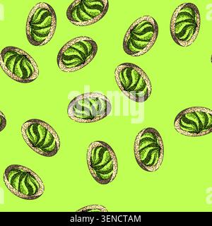 pattern wasabi green hand drawn. sushi food, japan ingredient, fresh organic, horseradish gourmet, raw condiment wasabi green vector sketch illustrati Stock Vector