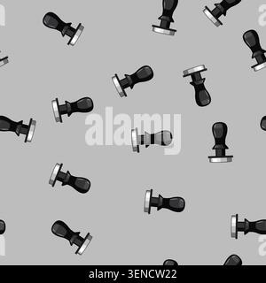 seamless pattern maker tamper coffee cartoon. maker tamper coffee sign vector Stock Vector